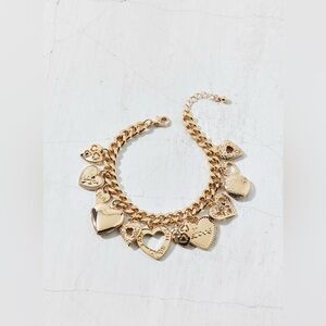 Urban Outfitters Gold Heart Charm Bracelet